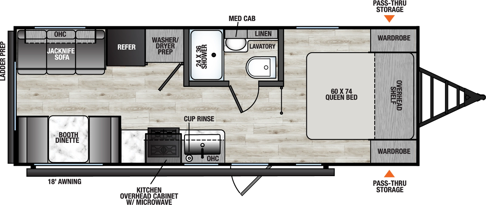 Clipper Travel Trailers 242MK Floorplan